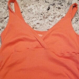 MICHAEL STARS l Metallic Orange V Neck Tank